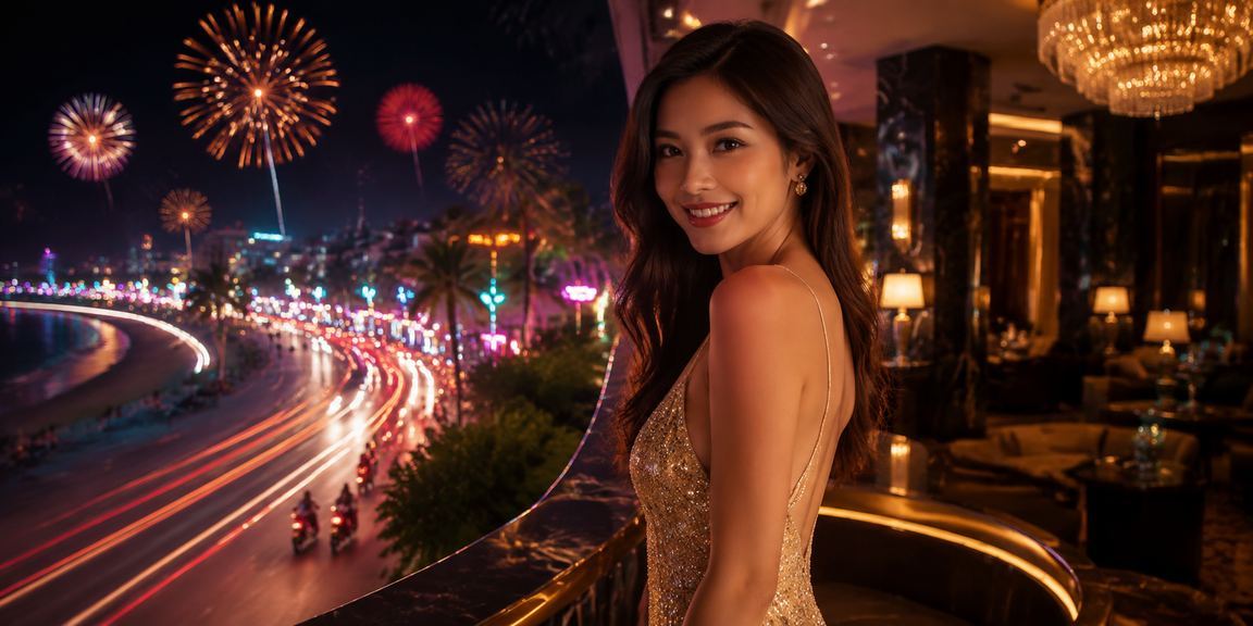 Ánh đèn neon giải trí casino tại Mũi Né về đêm